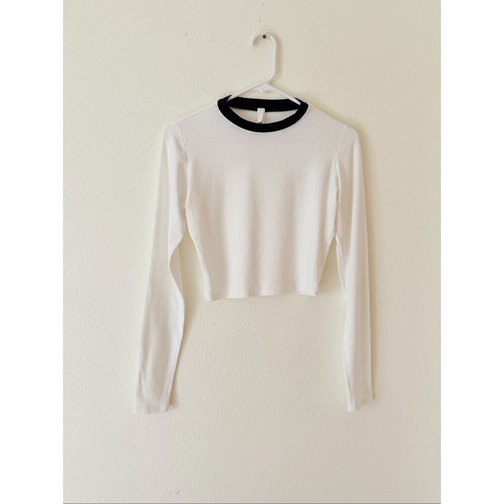 Skims Soft Lounge Ringer Long Sleeve Crop Top size Medium